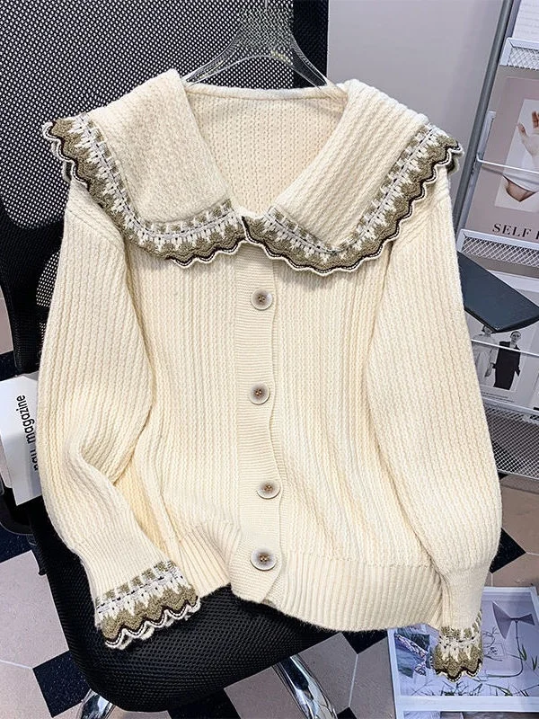 Корейский женский свитер с кукольным воротником Sweet Faion, свободный вязаный открытый кардиган, осенний элитный длинный свек
Корейский женский свитер с кукольным воротником Sweet Faion, свободный вязаный открытый кардиган, осенний элитный длинный свек