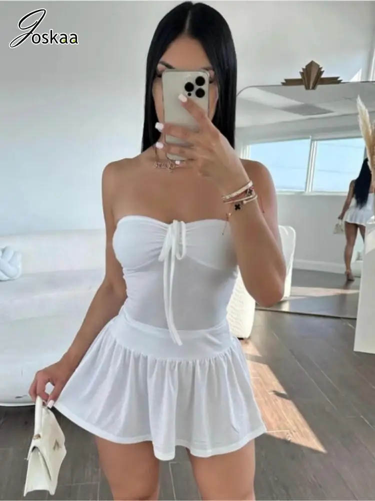 Joskaa Casual Sporty 2 Piece Set Women Summer Shirring Tube Tops and Mini Pleated Skirt Matching Vacation Outfits Streetwear
Joskaa Casual Sporty 2 Piece Set Women Summer Shirring Tube Tops and Mini Pleated Skirt Matching Vacation Outfits Streetwear