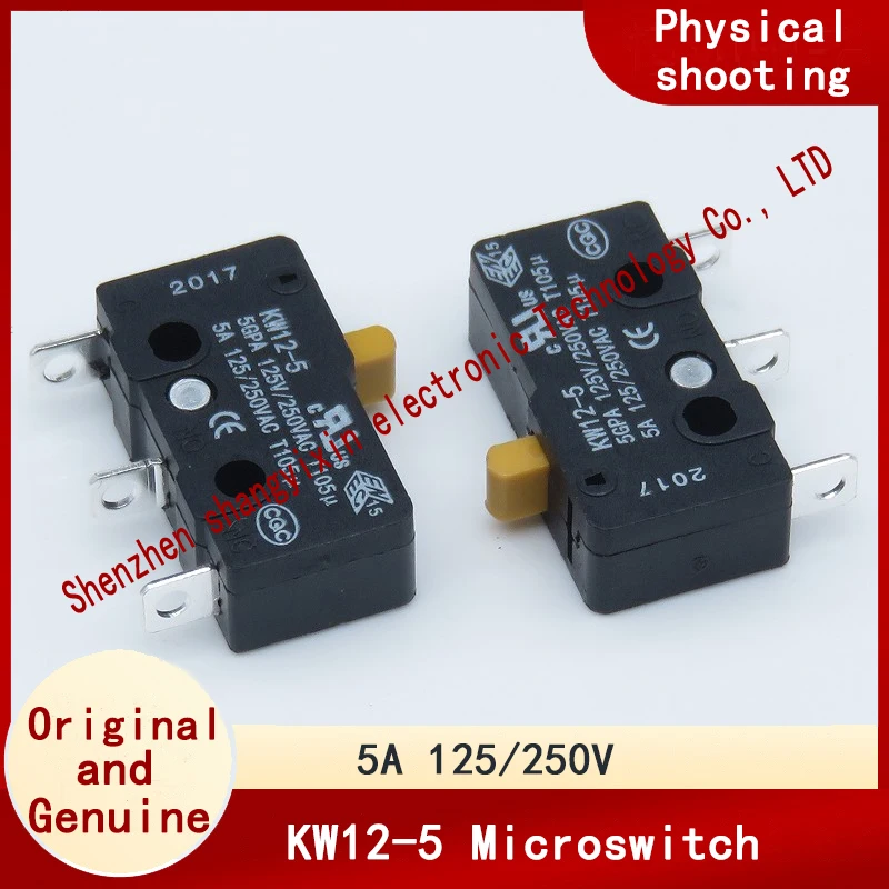 Серебряный контакт KW12-5, высокая кнопка, 2,65 мм, небольшой микропереключатель с ограничением хода, 3-контактный, 5A250VAC 
Серебряный контакт KW12-5, высокая кнопка, 2,65 мм, небольшой микропереключатель с ограничением хода, 3-контактный, 5A250VAC