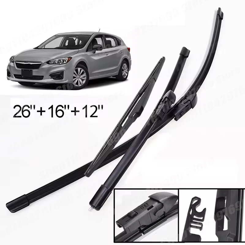 Wiper LHD Front & Rear Wiper Blades Set For Subaru Impreza XV GK GT 2017 - 2021 Windshield Windscreen Window 26"+16"+12"
Wiper LHD Front & Rear Wiper Blades Set For Subaru Impreza XV GK GT 2017 - 2021 Windshield Windscreen Window 26"+16"+12"