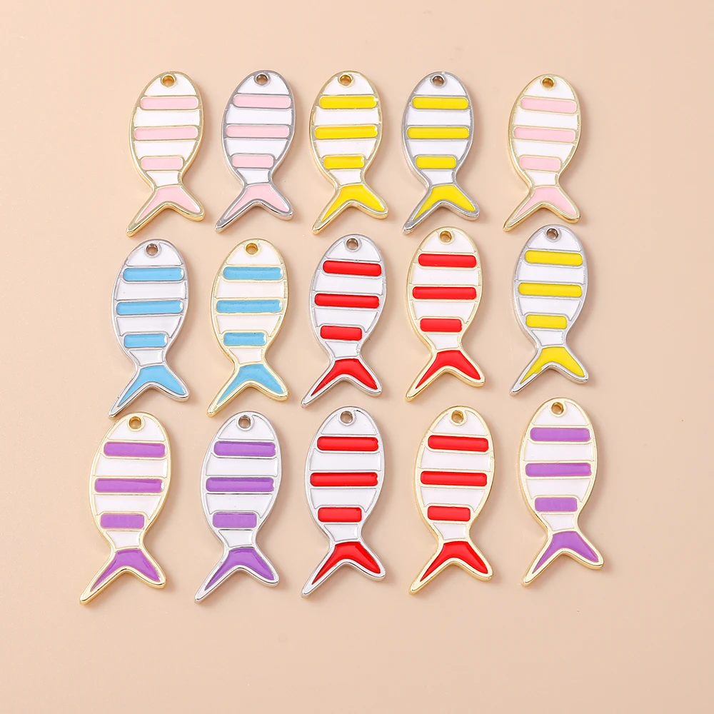 Leslie 5pcs 12*26mm Cute Lovely Mini Fish Pendant Colorful Small Fish Charms for Handmade Earrings Bracelet Jewelry Making DIY
Leslie 5pcs 12*26mm Cute Lovely Mini Fish Pendant Colorful Small Fish Charms for Handmade Earrings Bracelet Jewelry Making DIY
