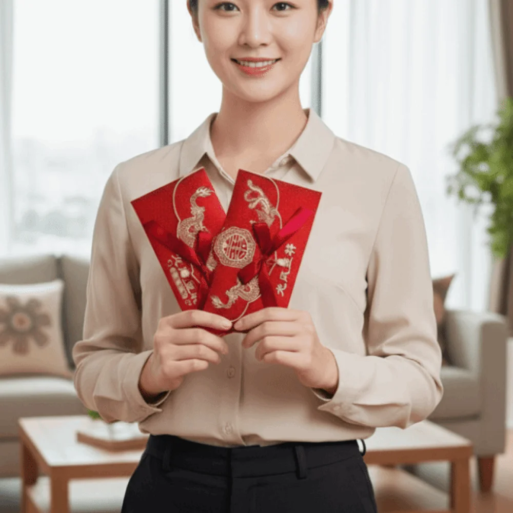 Traditional Wedding Red Envelope Chinese Style Dragon Phoenix Design Changing Fee Bag Blessing Words Embroidery Pattern Hongbao
Traditional Wedding Red Envelope Chinese Style Dragon Phoenix Design Changing Fee Bag Blessing Words Embroidery Pattern Hongbao