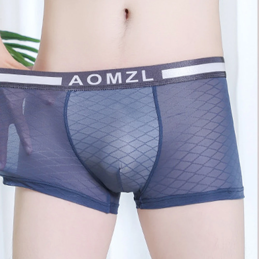 Men Ice Silk Boxers Underwear Sexy Mesh Ultra-thin Transparent Trunks Low Waist U Pouch Briefs Elasticity Shorts Underpants
Men Ice Silk Boxers Underwear Sexy Mesh Ultra-thin Transparent Trunks Low Waist U Pouch Briefs Elasticity Shorts Underpants