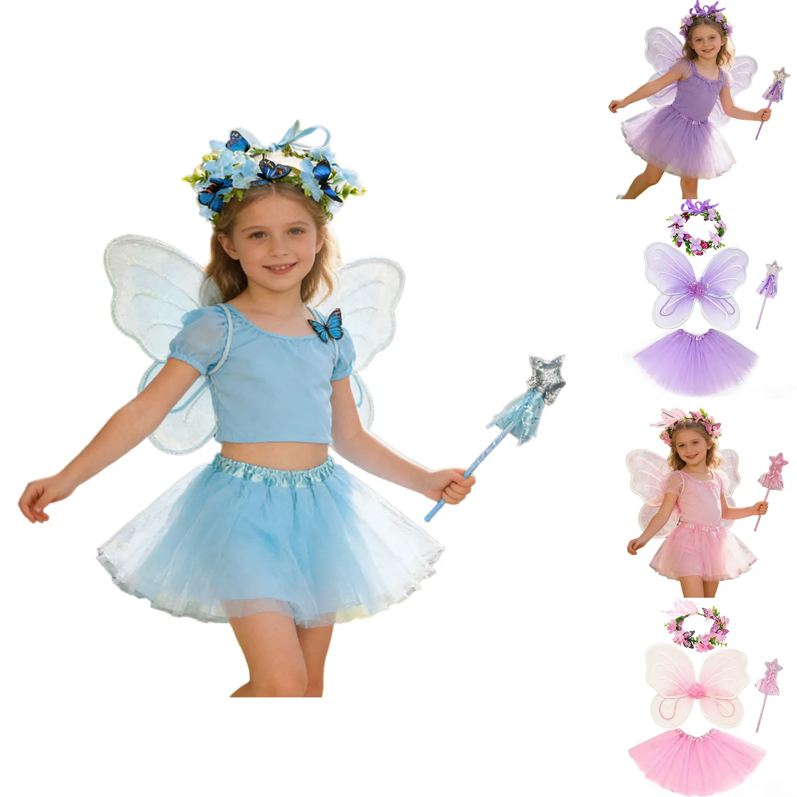 Комплект из 4 предметов: костюм балерины, балетная юбка-пачка, крылья бабочки, цветочная корона, волшебные наклейки для Хэллоуина и косплея
Комплект из 4 предметов: костюм балерины, балетная юбка-пачка, крылья бабочки, цветочная корона, волшебные наклейки для Хэллоуина и косплея