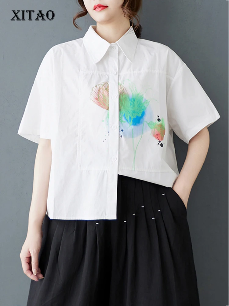 XITAO Print Single Breasted Shirt Casual Turn-down Collar Half Sleeve Simple Leisure Flower Thin Summer Female Shirt GYX1535
XITAO Print Single Breasted Shirt Casual Turn-down Collar Half Sleeve Simple Leisure Flower Thin Summer Female Shirt GYX1535