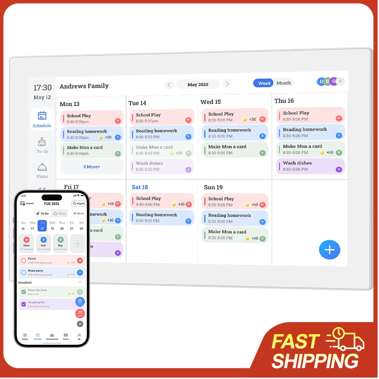 Digital Calendar Planner Chore Chart 15.6-inch 1080P Full HD Touch Screen Interactive Wall Desk Mount for Seamless Scheduling
Digital Calendar Planner Chore Chart 15.6-inch 1080P Full HD Touch Screen Interactive Wall Desk Mount for Seamless Scheduling