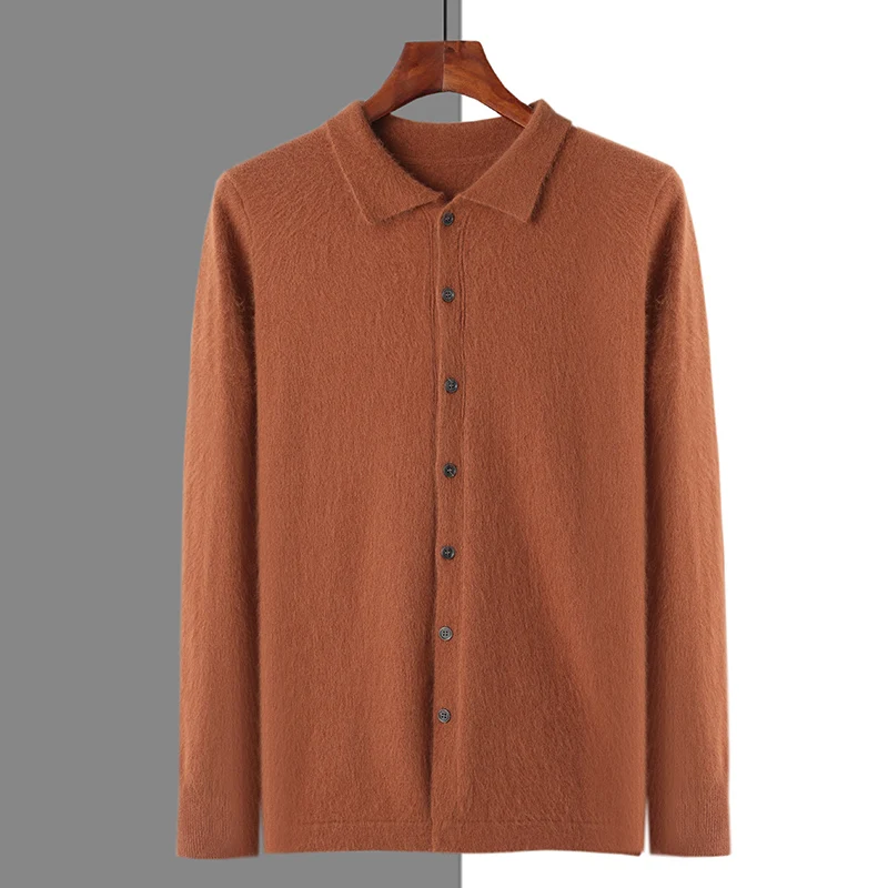 Men's POLO Collar 100% Mink Cashmere Cardigan Lapel Casual Knit Jacket Loose Sweater Coat Warm Bottoming Shirt in Autumn Winter
Men's POLO Collar 100% Mink Cashmere Cardigan Lapel Casual Knit Jacket Loose Sweater Coat Warm Bottoming Shirt in Autumn Winter