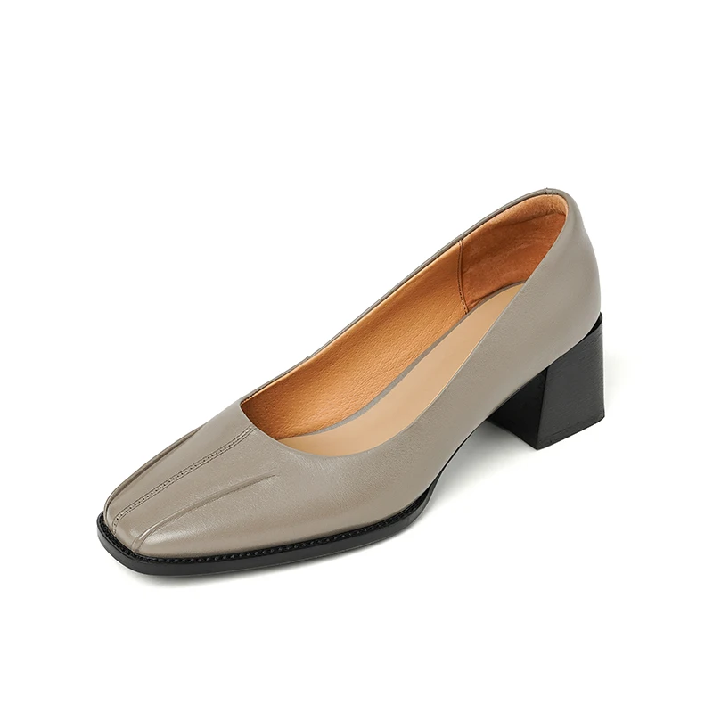 Womens Grey Shoes Spring Covered Heel Pumps Block Heel Dress Work Pumps French Slip On Square Toe Cow Leather Dress Footwear
Womens Grey Shoes Spring Covered Heel Pumps Block Heel Dress Work Pumps French Slip On Square Toe Cow Leather Dress Footwear