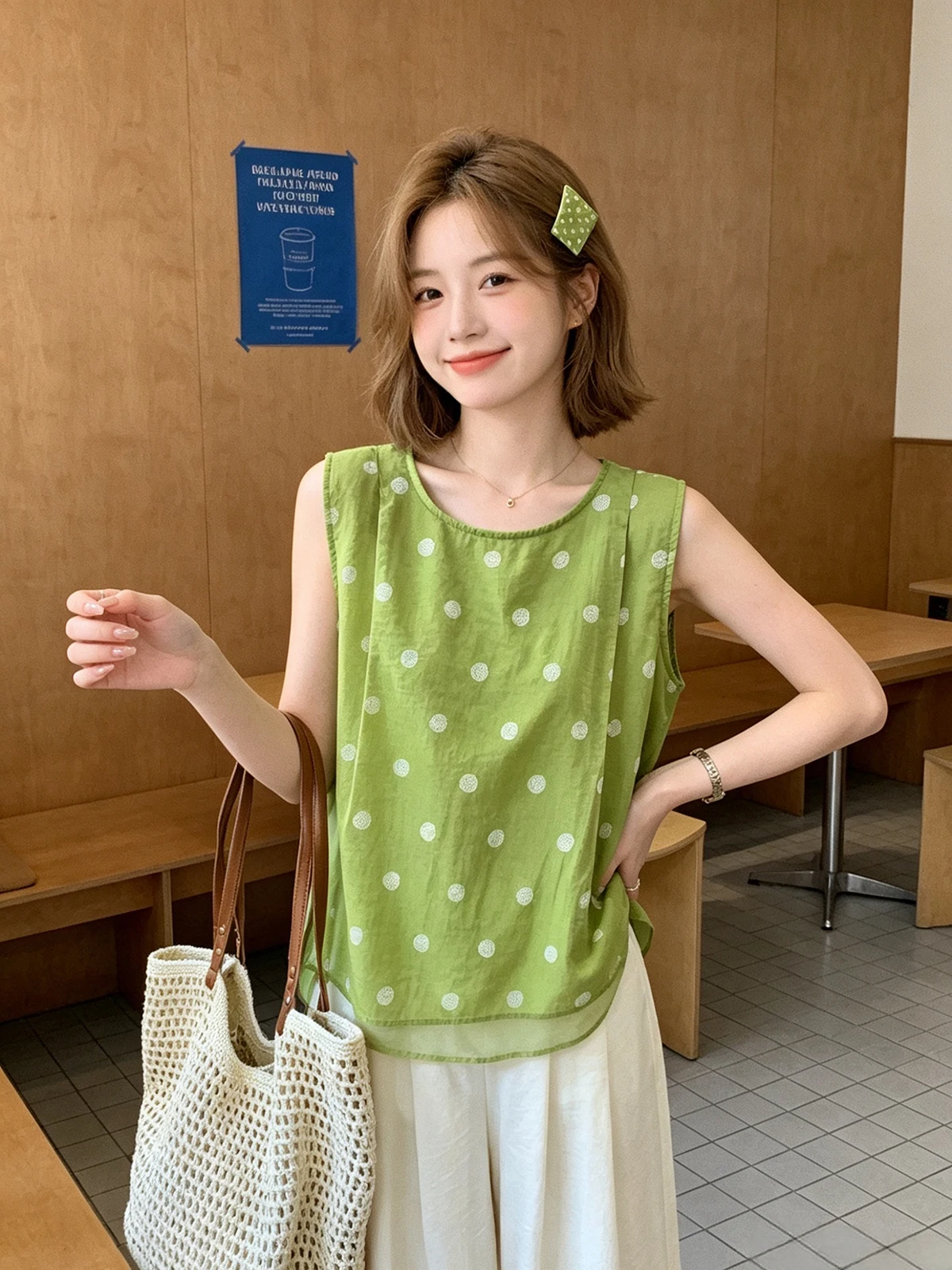 Green Floral Print Sleeveless Faux Two-Piece Shirt Women's Summer New Style Thin round Neck Vest Top Breathable Loose Fit
Green Floral Print Sleeveless Faux Two-Piece Shirt Women's Summer New Style Thin round Neck Vest Top Breathable Loose Fit