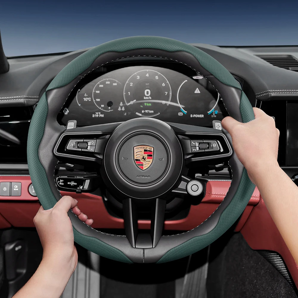 Suitable for Porsche Breathable Hole Leather Steering Wheel Cover Segmented Cayenne 996 Macan 957 Boxster 986 718 997 Turbo 911
Suitable for Porsche Breathable Hole Leather Steering Wheel Cover Segmented Cayenne 996 Macan 957 Boxster 986 718 997 Turbo 911