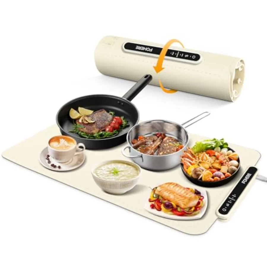 Food Warming Mat, Fast Heating Electric Warming Tray with 3 Level Temperature, Roll-up Food-Grade Silicone Heating Pad, 3H Auto
Food Warming Mat, Fast Heating Electric Warming Tray with 3 Level Temperature, Roll-up Food-Grade Silicone Heating Pad, 3H Auto