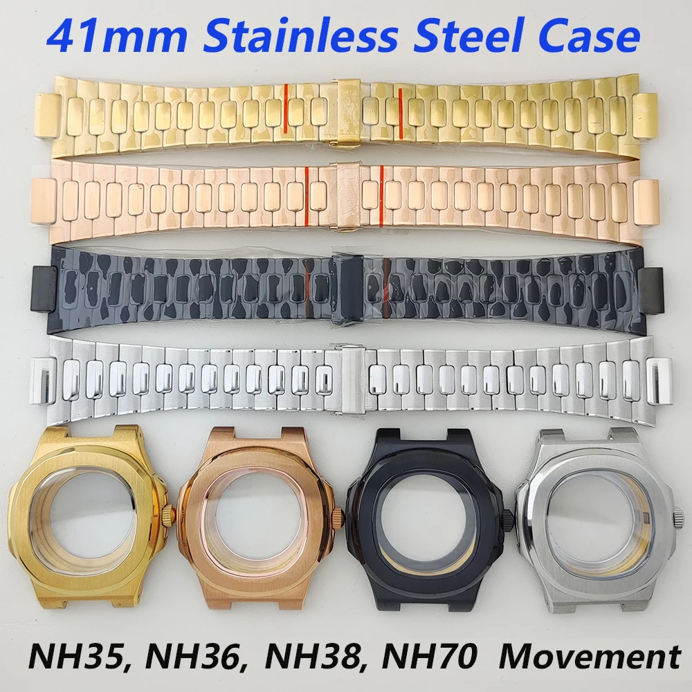 41mm Men Watch Accessories Stainless Steel Case Sapphire Glass for NH35 NH36 NH38 Movement Nautilus Case Clear Case Back
41mm Men Watch Accessories Stainless Steel Case Sapphire Glass for NH35 NH36 NH38 Movement Nautilus Case Clear Case Back
