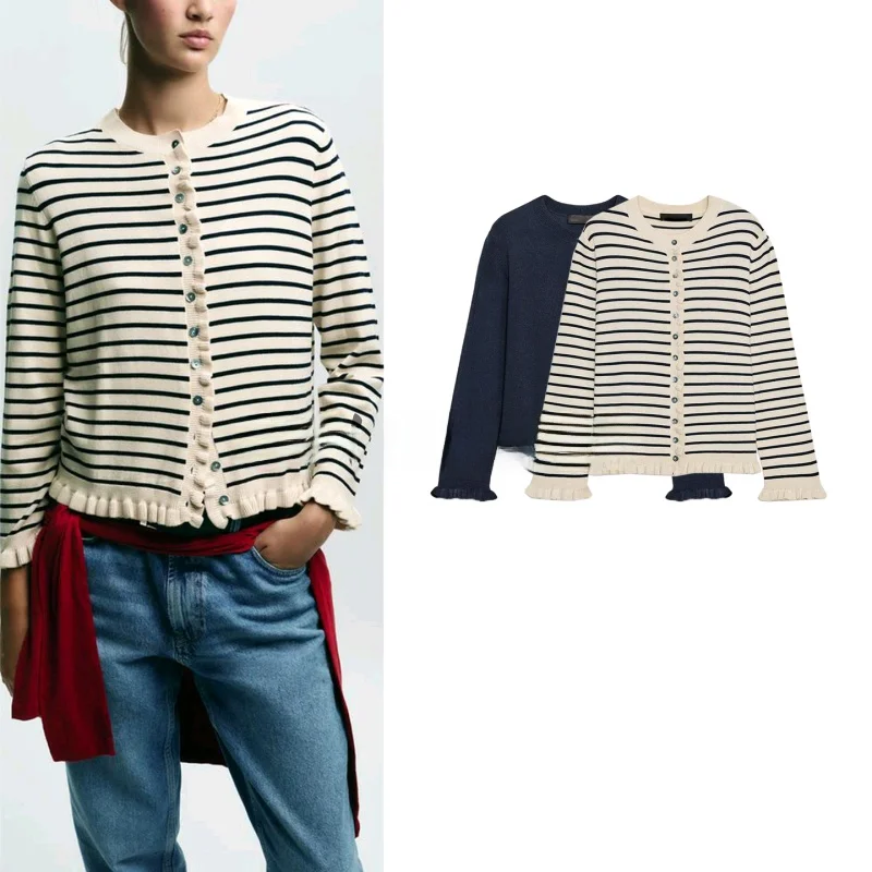 Милый вязаный свитер, кардиган, длинный све, круглая верхняя одежда в полоску, Новое поступление, осенний сезон, женская повседневная одежда, полиэстер...
Милый вязаный свитер, кардиган, длинный све, круглая верхняя одежда в полоску, Новое поступление, осенний сезон, женская повседневная одежда, полиэстер...