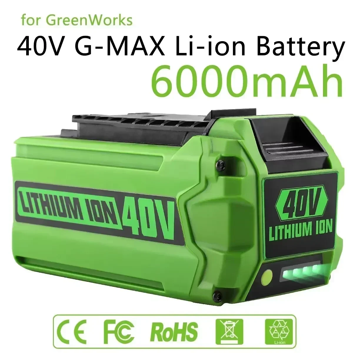 40V6AH Замена литий-ионного аккумулятора Greenworks G-Max для аккумулятора электроинструмента газонокосилки
40V6AH Замена литий-ионного аккумулятора Greenworks G-Max для аккумулятора электроинструмента газонокосилки