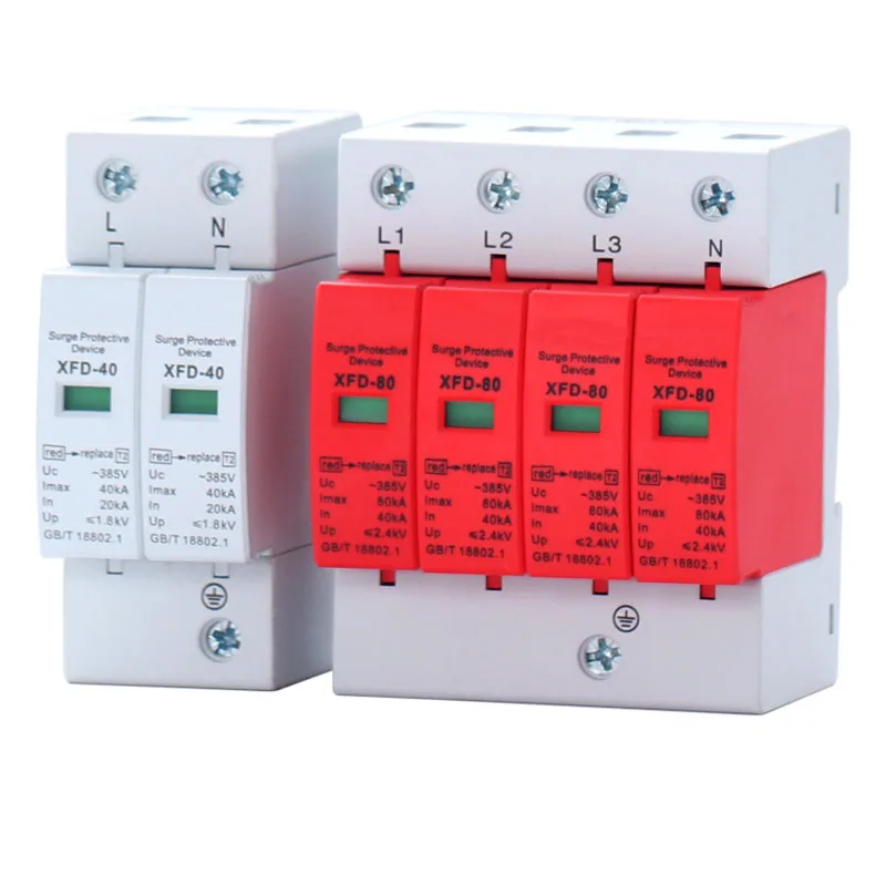 1pc AC SPD 1P 2P 3P 4P 20~40KA 30KA~60KA 385V House Lightning Surge Protector Protective Low-voltage Arrester Device OEM Factory
1pc AC SPD 1P 2P 3P 4P 20~40KA 30KA~60KA 385V House Lightning Surge Protector Protective Low-voltage Arrester Device OEM Factory