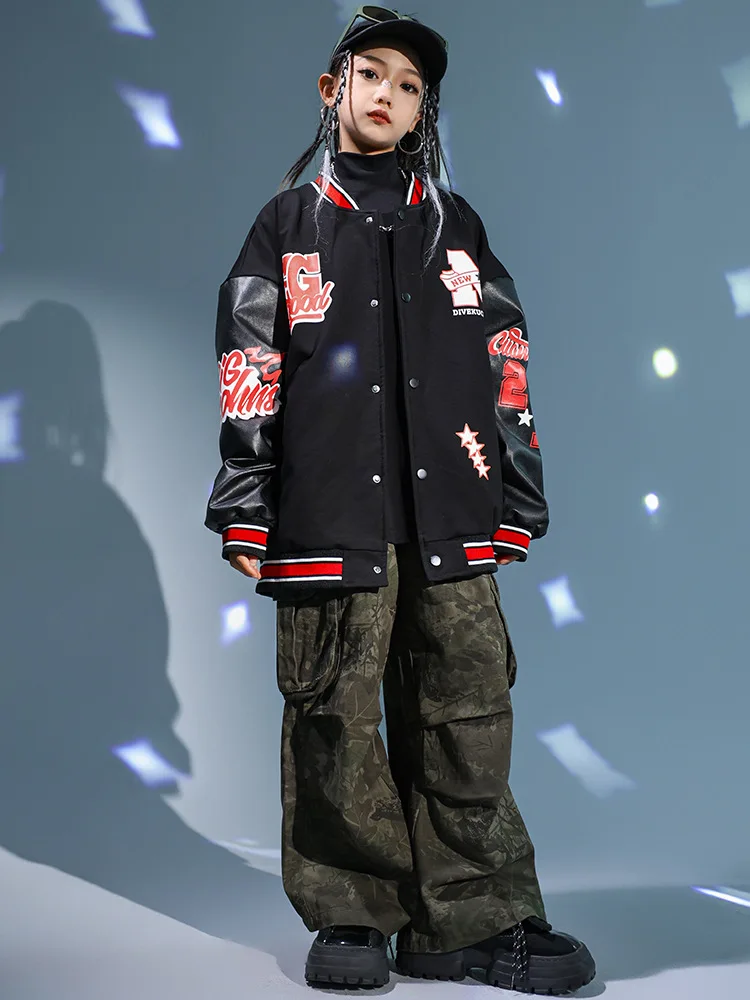 Kid Cool Hip Hop Clothing Black Baseball Jacket Coat Camouflage Casual Wide Cargo Pants for Girl Boy Jazz Dance Costume Clothes
Kid Cool Hip Hop Clothing Black Baseball Jacket Coat Camouflage Casual Wide Cargo Pants for Girl Boy Jazz Dance Costume Clothes