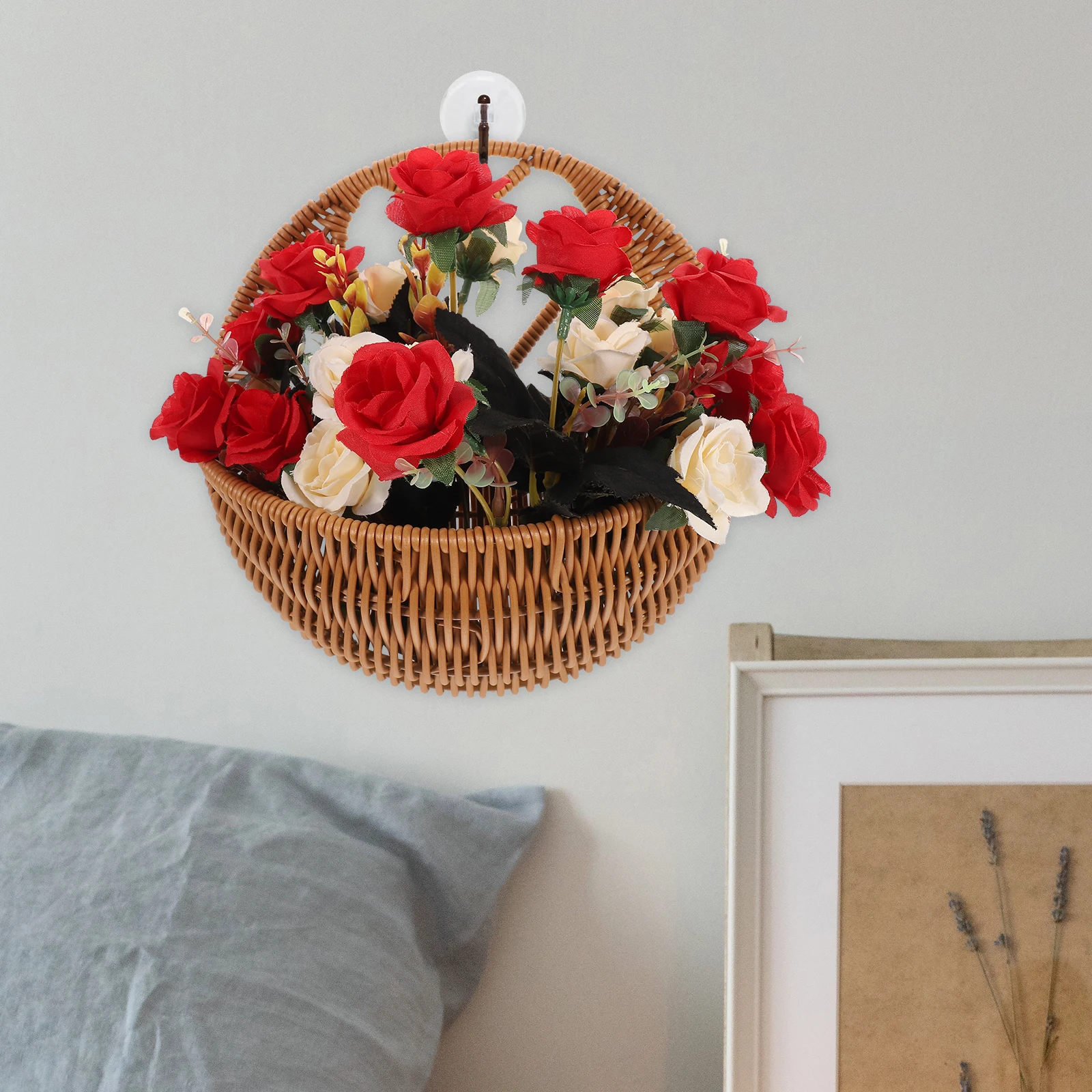 Wall Hanging Basket Semi circular Brown Storage Woven Iron Frame Decorative Flower Pot Arrangement Hanging Baskets Plants Home
Wall Hanging Basket Semi circular Brown Storage Woven Iron Frame Decorative Flower Pot Arrangement Hanging Baskets Plants Home