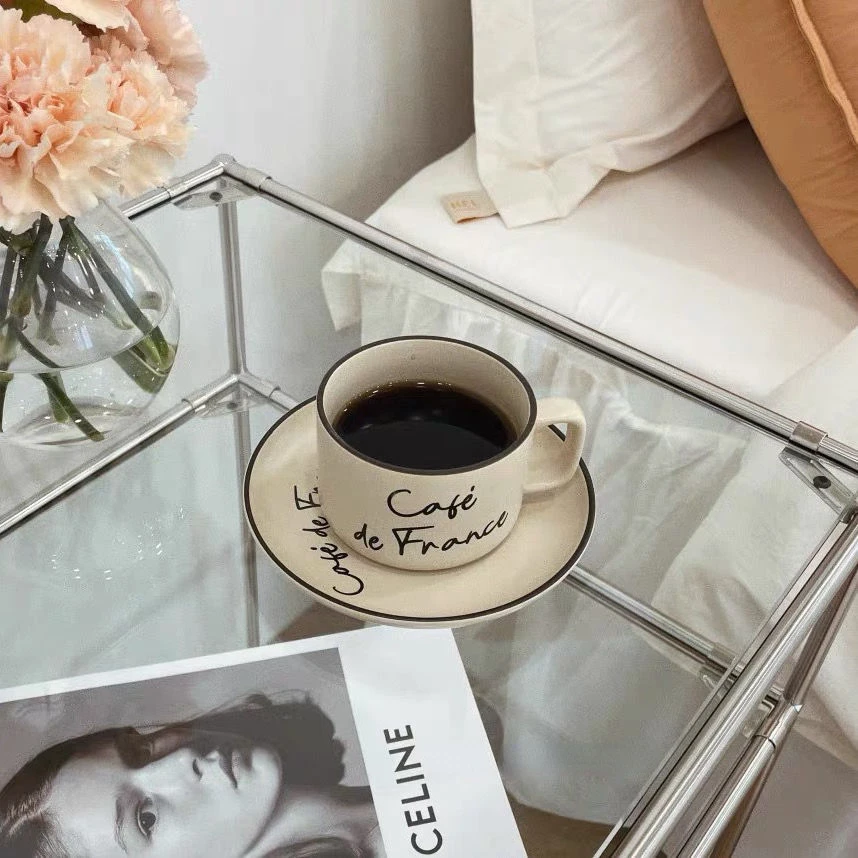 Korean Style French Simple Beige Retro French Couple Mug Coffee Cup Afternoon Tea Cup Saucer Set
Korean Style French Simple Beige Retro French Couple Mug Coffee Cup Afternoon Tea Cup Saucer Set