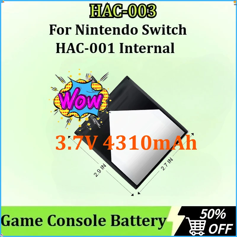 For Nintendo Switch HAC-001 Internal Upgrade High Quality Battery New 3.7V 4310mAh HAC-003 HAC 003 Game Console Battery
For Nintendo Switch HAC-001 Internal Upgrade High Quality Battery New 3.7V 4310mAh HAC-003 HAC 003 Game Console Battery