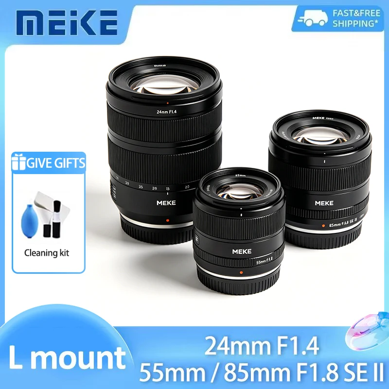 MEKE 24mm F1.4 55mm 85mm F1.8 SE II Full Frame L mount MIX Auto Focus Large Aperture STM Lens for Panasonic L mount Camera
MEKE 24mm F1.4 55mm 85mm F1.8 SE II Full Frame L mount MIX Auto Focus Large Aperture STM Lens for Panasonic L mount Camera