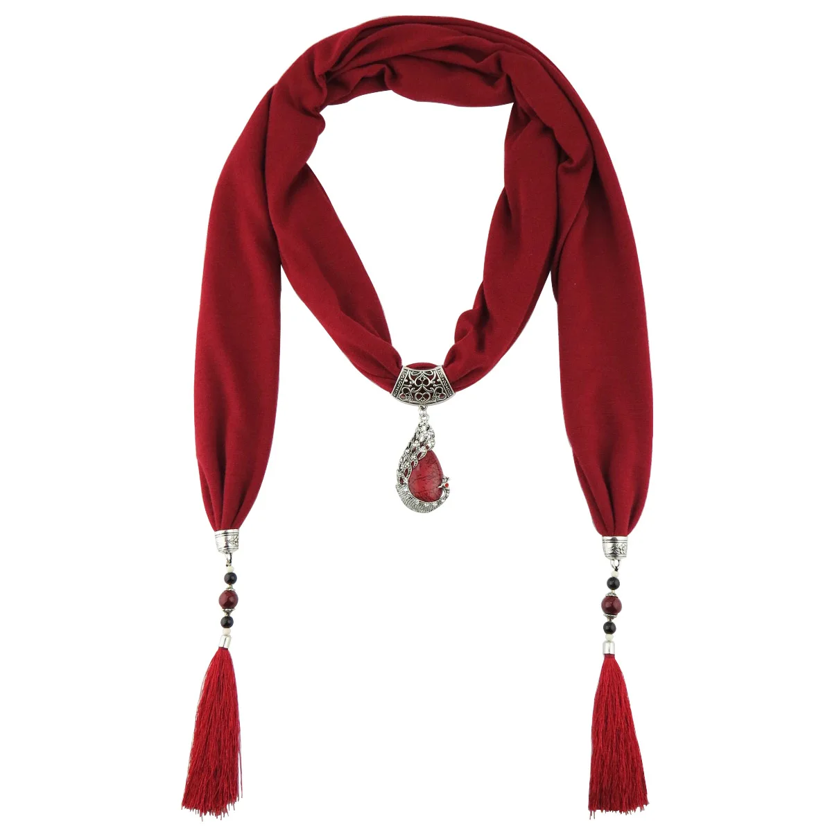 Women Scarf Pendant Necklace Ceramic Stone Fringe Tassel Scarves with Beads Ethnic Jewelry Pashminas
Women Scarf Pendant Necklace Ceramic Stone Fringe Tassel Scarves with Beads Ethnic Jewelry Pashminas