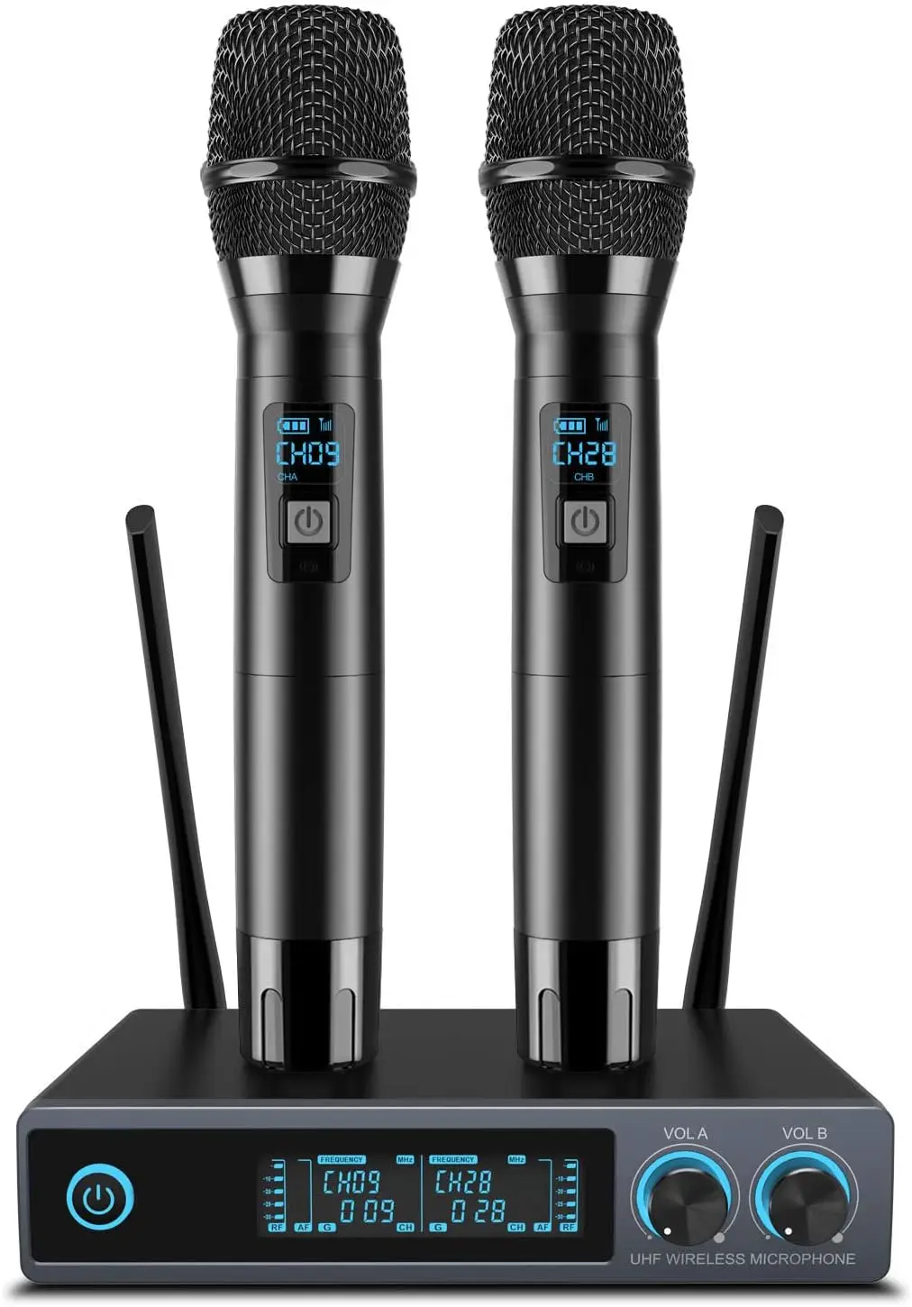 Wireless Microphone System Metal Professional UHF Dual Channel Handheld Cordless Dynamic Mic Set for Home Karaoke Church DJ
Wireless Microphone System Metal Professional UHF Dual Channel Handheld Cordless Dynamic Mic Set for Home Karaoke Church DJ