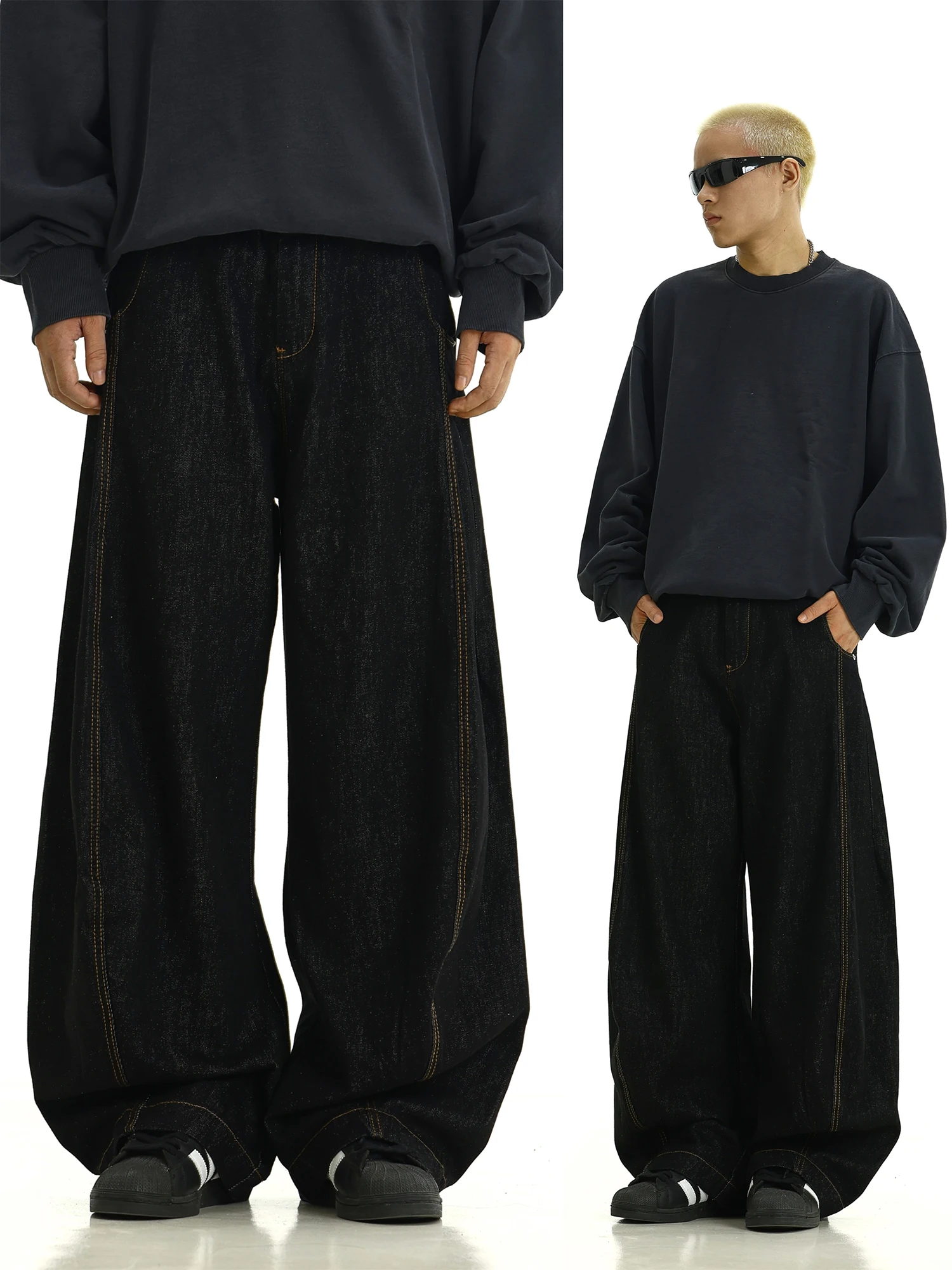 Retro American Washed Knife Jeans Men Women High Street Style Straight Loose Wide Leg Casual Long Trousers
Retro American Washed Knife Jeans Men Women High Street Style Straight Loose Wide Leg Casual Long Trousers