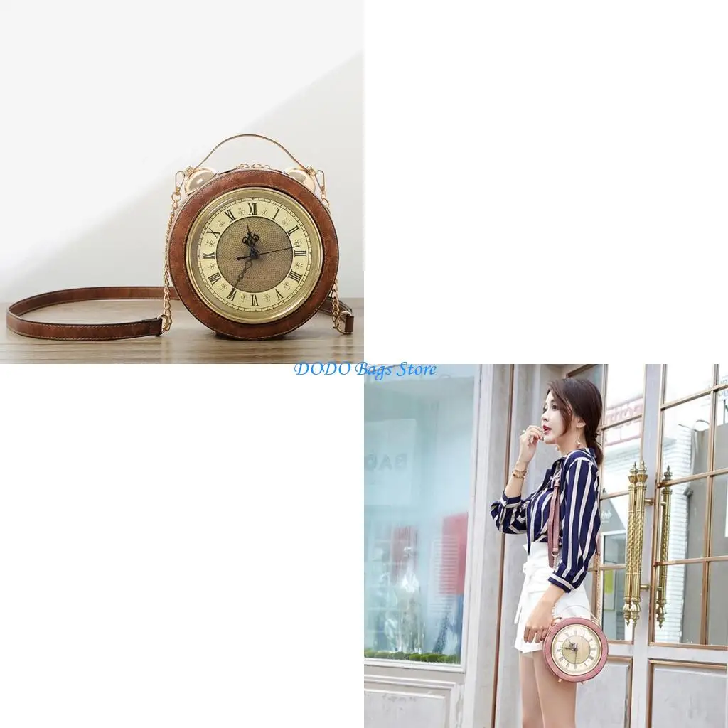 Модная женская кожаная сумка из искусственной кожи с винтажными часами, круглая сумка-мессенджер через плечо
Модная женская кожаная сумка из искусственной кожи с винтажными часами, круглая сумка-мессенджер через плечо