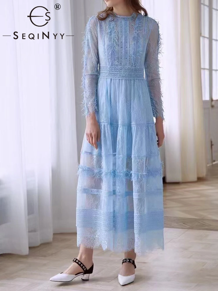 SEQINYY Elegant Midi Dress Summer Spring New Fashion Design Women Runway High Street Vintage Lace Flower Hollow Out Tassel
SEQINYY Elegant Midi Dress Summer Spring New Fashion Design Women Runway High Street Vintage Lace Flower Hollow Out Tassel