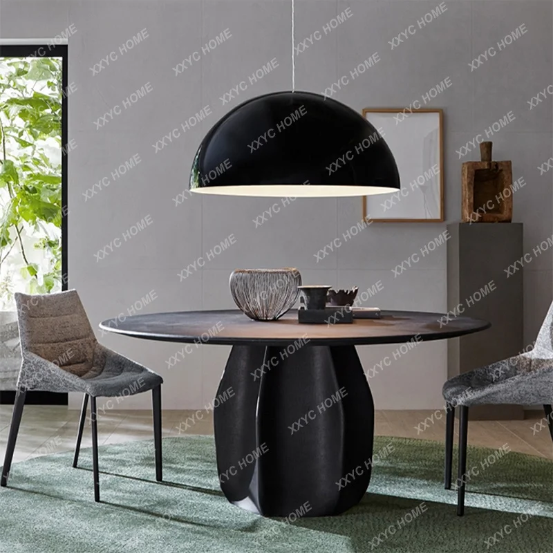Ash wood solid wood rock slab household high-end round dining table with turntable solid wood dining table
Ash wood solid wood rock slab household high-end round dining table with turntable solid wood dining table