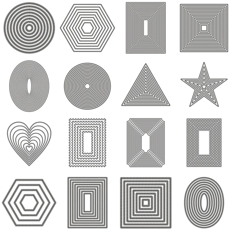 Geometric Frame Metal Cutting Dies Circle Star Heart Hexagon Triangle Oval Stencil DIY Scrapbook Embossing Paper Craft Mould
Geometric Frame Metal Cutting Dies Circle Star Heart Hexagon Triangle Oval Stencil DIY Scrapbook Embossing Paper Craft Mould