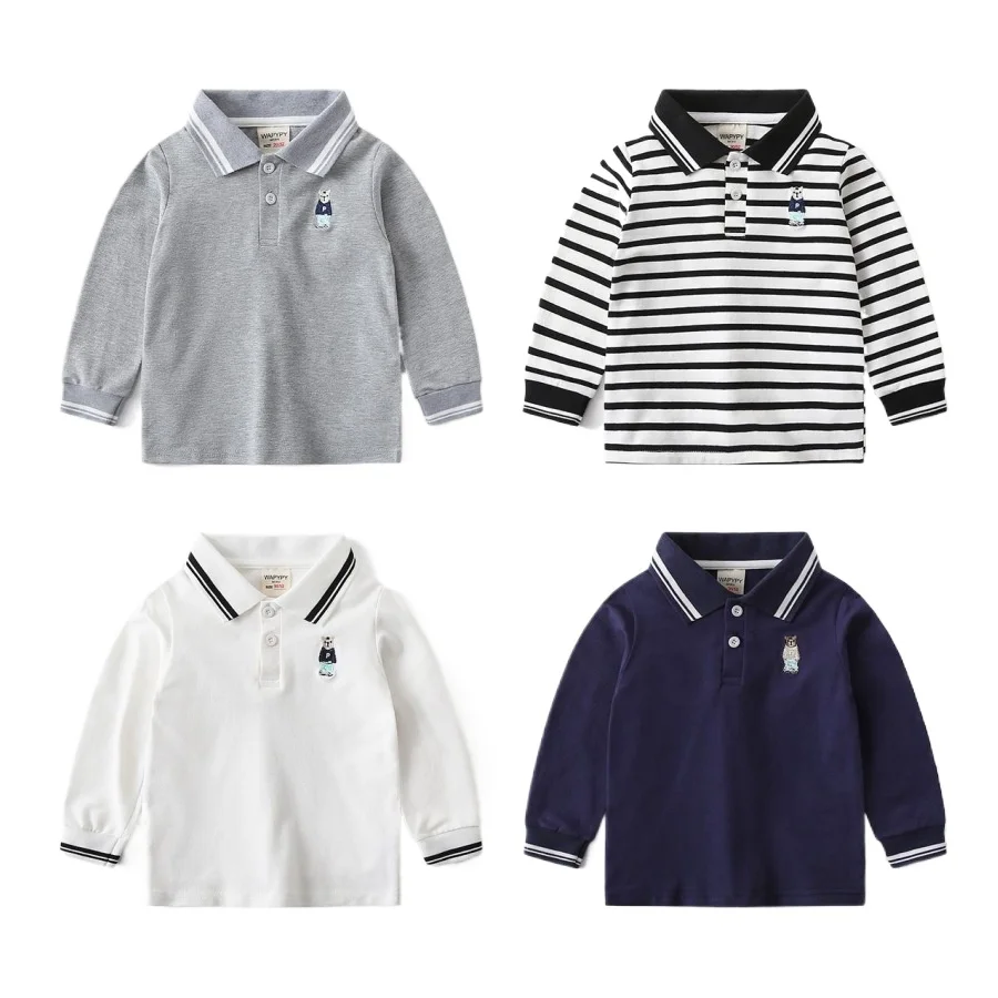 Toddler Boys Polo T-shirts Cute Bear Long Sleeve Children's Clothes
Toddler Boys Polo T-shirts Cute Bear Long Sleeve Children's Clothes