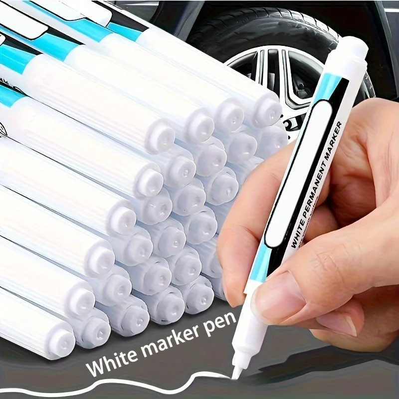White Marker Oily Fine Tip Courier Waterproof Non-Fading Advertising Greeting Card Tire Glass Highlighter Pen Can Not Be Erased
White Marker Oily Fine Tip Courier Waterproof Non-Fading Advertising Greeting Card Tire Glass Highlighter Pen Can Not Be Erased