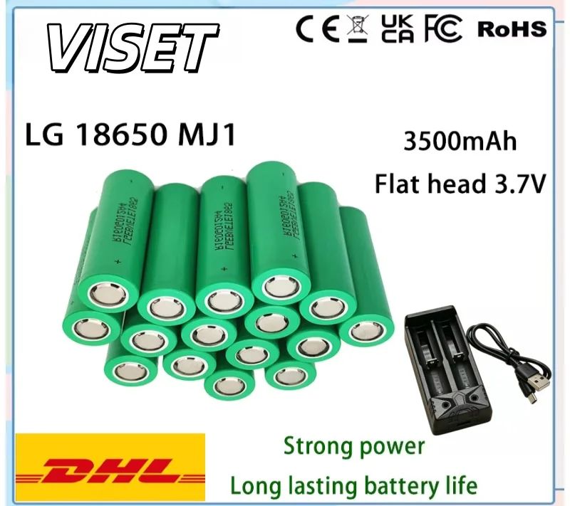 VISET 18650 MJ1 Lithium Battery 3500mAh 3.7V 25A High Power Rechargeable 18650 Battery With Charger For Electric Tools
VISET 18650 MJ1 Lithium Battery 3500mAh 3.7V 25A High Power Rechargeable 18650 Battery With Charger For Electric Tools
