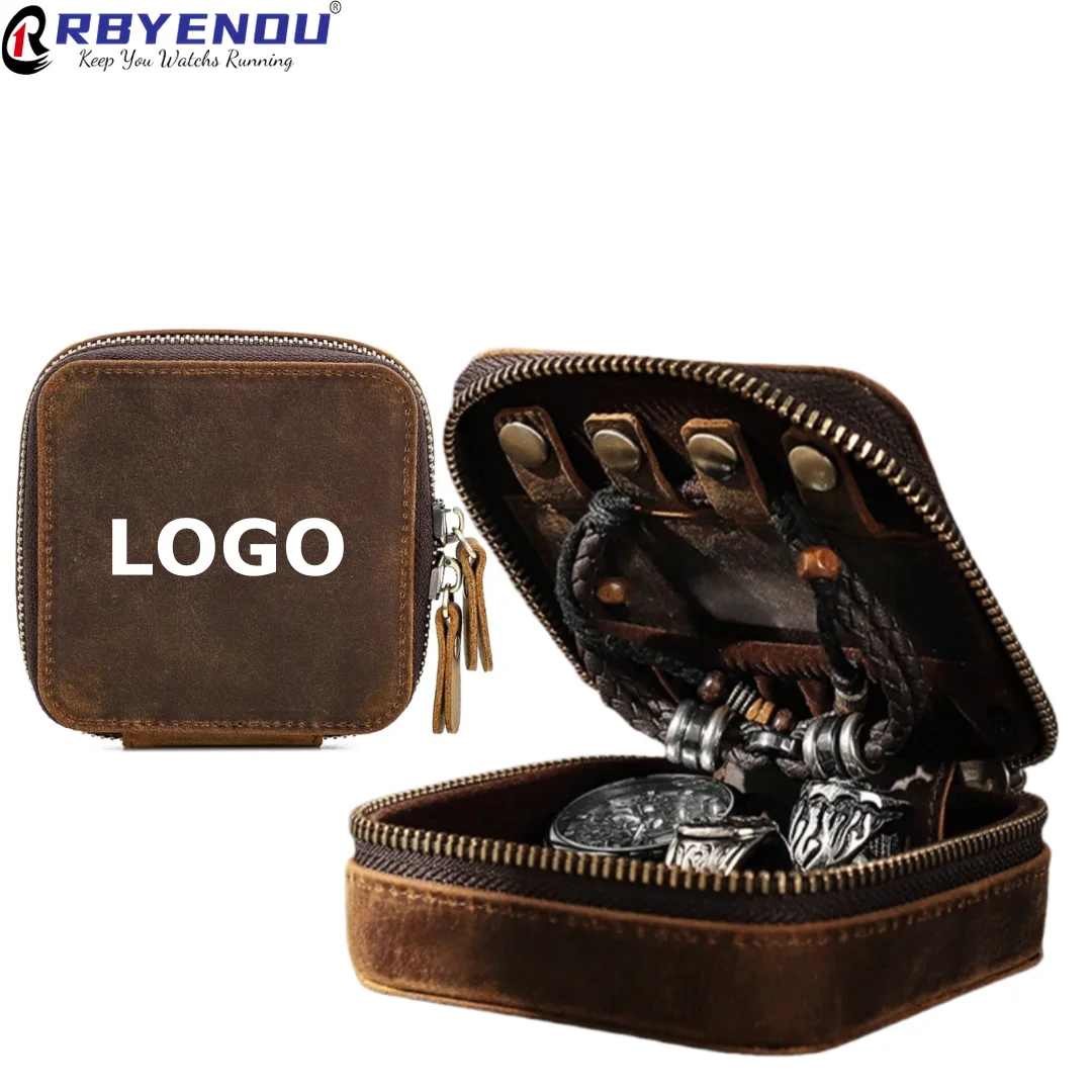 Custom Logo Crazy Horse Genuine Leather Watch Jewelry Storage Box Travel Convenient Zipper Jewelry Bag Bracelets Ring Organizer
Custom Logo Crazy Horse Genuine Leather Watch Jewelry Storage Box Travel Convenient Zipper Jewelry Bag Bracelets Ring Organizer