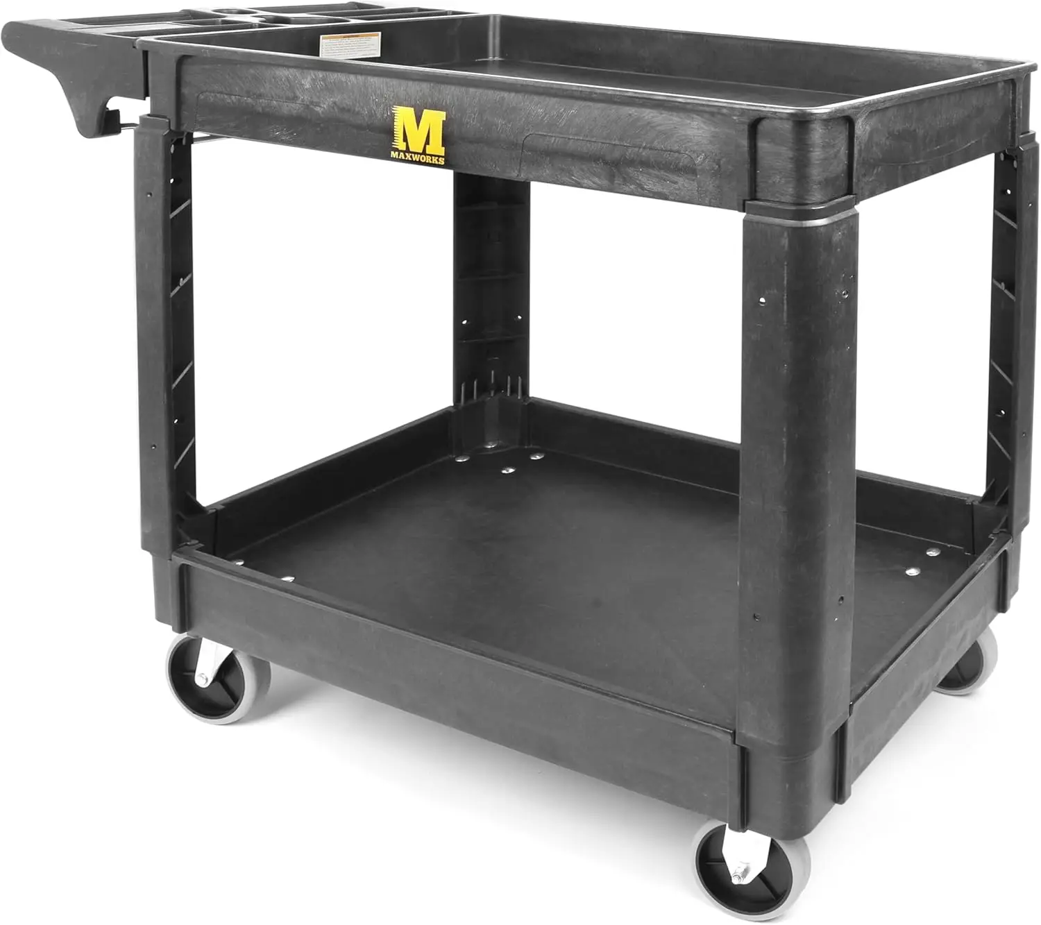 Heavy Duty 2-Shelf Service Cart with 500 lb Capacity, Non-Marring Casters & Tool Storage for Garage, Warehouse, Workshop
Heavy Duty 2-Shelf Service Cart with 500 lb Capacity, Non-Marring Casters & Tool Storage for Garage, Warehouse, Workshop