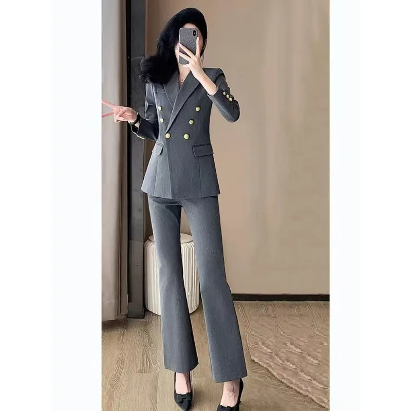 Jacket Women High Waist Long Pants Two Sets of Women French Light Luxury Senior Sense of High-end Temperament Professional Suit
Jacket Women High Waist Long Pants Two Sets of Women French Light Luxury Senior Sense of High-end Temperament Professional Suit
