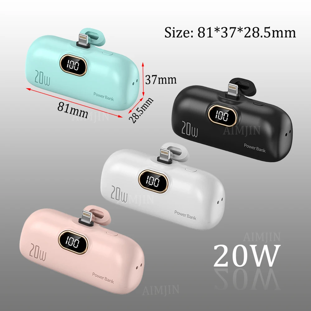 New Capsule Power Bank Mini Pocket Portable 20W 100000mAh Fast Charging Mobile Power Supply For Apple Phones
New Capsule Power Bank Mini Pocket Portable 20W 100000mAh Fast Charging Mobile Power Supply For Apple Phones