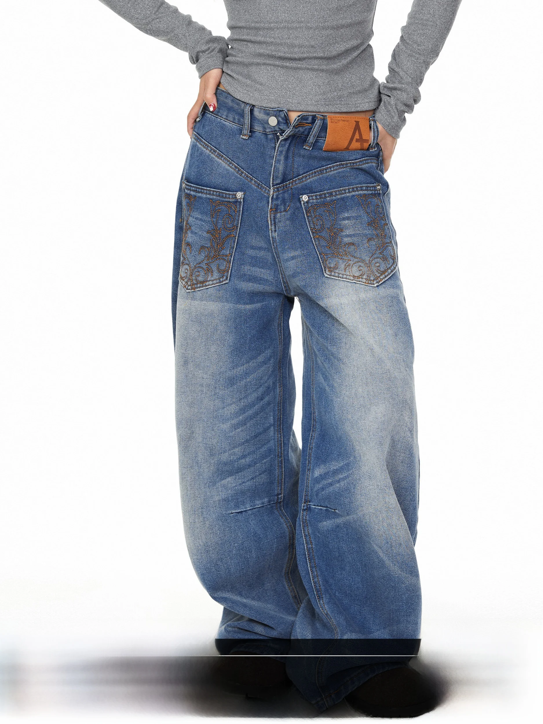 Blackbb Embroidered Deconstructed Denim Straight Leg Pants Women's American Hot Girl Design Loose Slimming Floor-Length Pants
Blackbb Embroidered Deconstructed Denim Straight Leg Pants Women's American Hot Girl Design Loose Slimming Floor-Length Pants