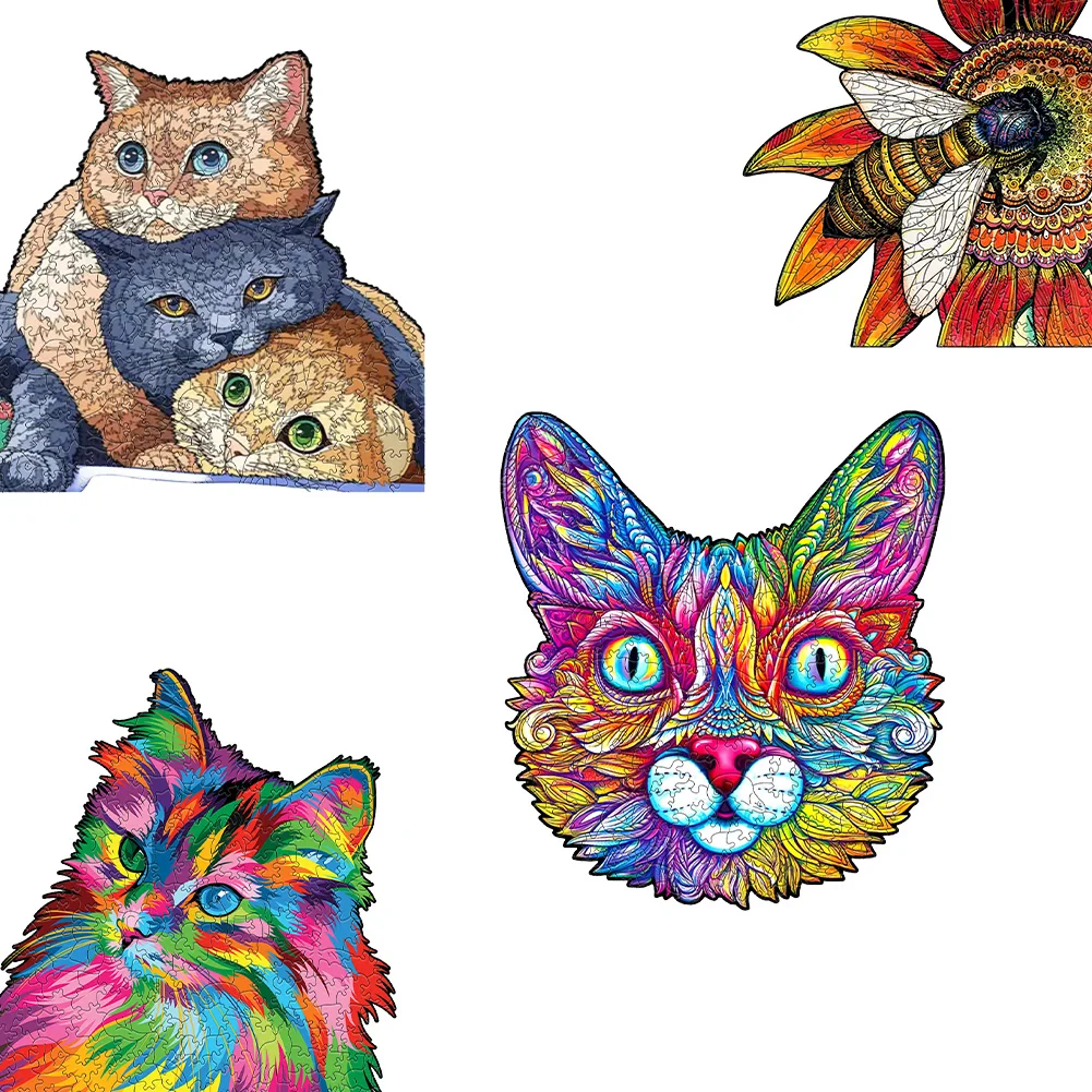 Wooden Jigsaw Puzzle for Adults Animal Shaped Puzzle Cat Bee Mandala Rainbow Art Unique Wooden Puzzle Gift Home Decor Toy
Wooden Jigsaw Puzzle for Adults Animal Shaped Puzzle Cat Bee Mandala Rainbow Art Unique Wooden Puzzle Gift Home Decor Toy