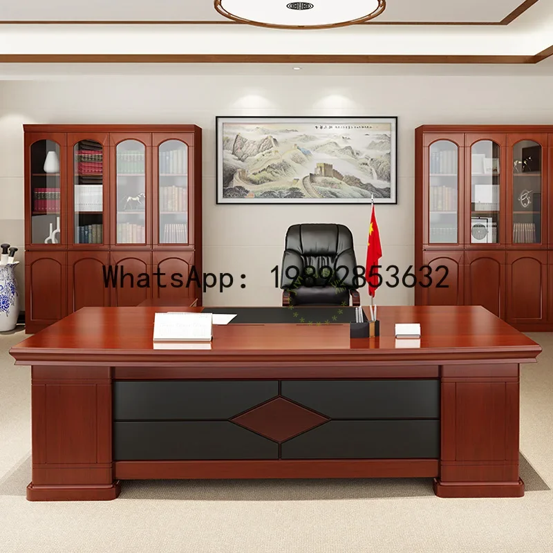 T20- office furniture executive desk solid wood veneer office desk and chair set new chinese style manager's desk
T20- office furniture executive desk solid wood veneer office desk and chair set new chinese style manager's desk