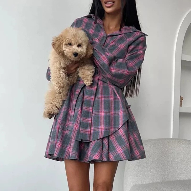 2025 New Elegant Temperament Women's Fashion Retro Casual Plaid Skirt Set Lapel Loose Shirt Strap Pleated Skirt Two-Piece Set
2025 New Elegant Temperament Women's Fashion Retro Casual Plaid Skirt Set Lapel Loose Shirt Strap Pleated Skirt Two-Piece Set