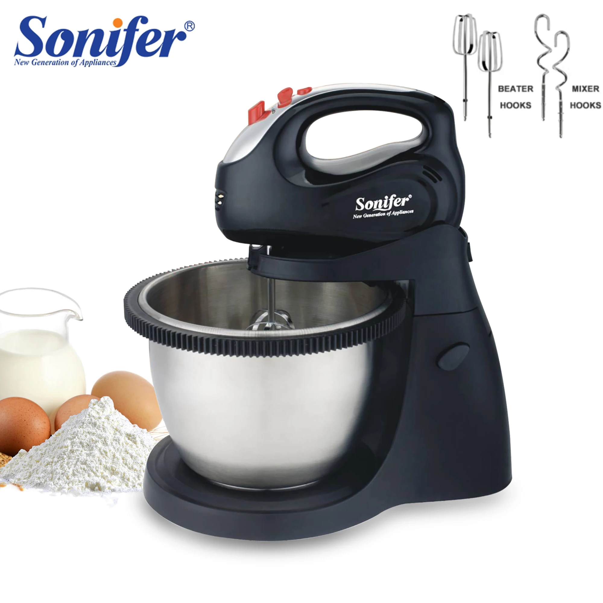 Профессиональный кухонный миксер Sonifer на подставке, 250 Вт, блендер для продуктов, венчик для крема, миксеры для теста для торта с чашей 3 л, Миксер с подвеской
Профессиональный кухонный миксер Sonifer на подставке, 250 Вт, блендер для продуктов, венчик для крема, миксеры для теста для торта с чашей 3 л, Миксер с подвеской
