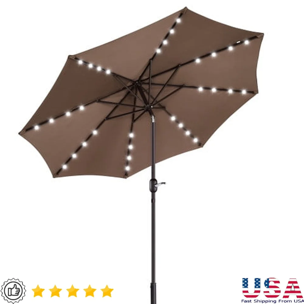 9FT Solar Powered Patio Umbrella with LED Lights Adjustable Tilt Water Resistant Polyester Outdoor Deck Garden Shade
9FT Solar Powered Patio Umbrella with LED Lights Adjustable Tilt Water Resistant Polyester Outdoor Deck Garden Shade