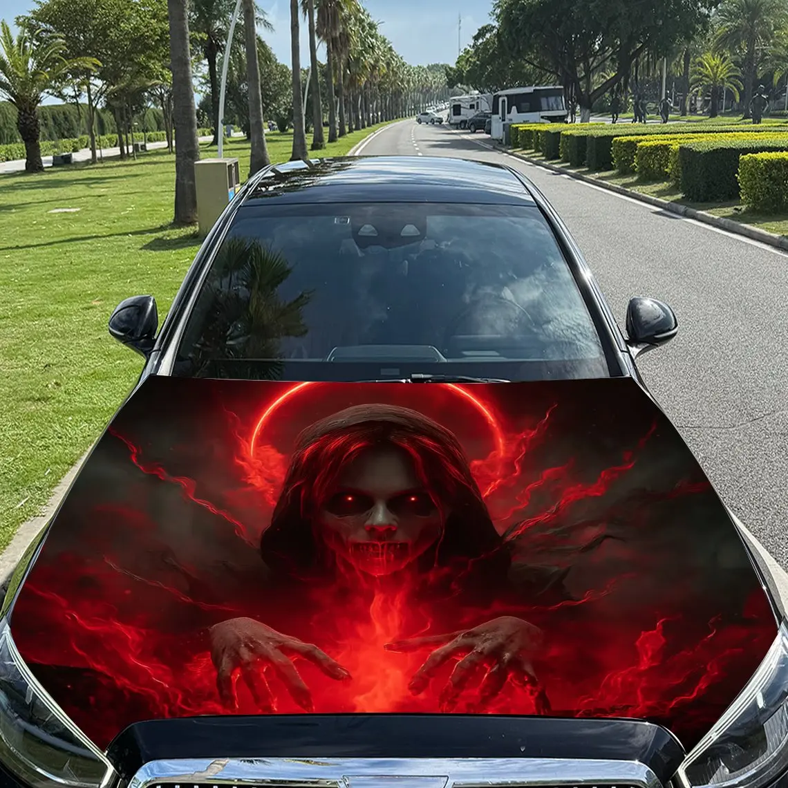 Red Eyed Gothic Eerie Skeleton Car Hood Sticker, Durable PVC Vinyl Film Suitable For Most Vehicles, Hood Protection Film Gift, C
Red Eyed Gothic Eerie Skeleton Car Hood Sticker, Durable PVC Vinyl Film Suitable For Most Vehicles, Hood Protection Film Gift, C
