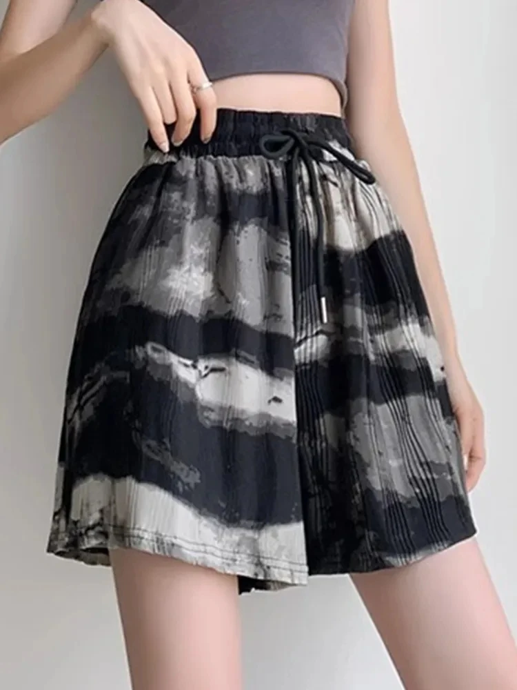 Elastic Waist Vintage Ladies Straight Summer Loose Tie Dye Wide Leg Pants Printing Streetwear Women's Clothing Fashion Shorts
Elastic Waist Vintage Ladies Straight Summer Loose Tie Dye Wide Leg Pants Printing Streetwear Women's Clothing Fashion Shorts