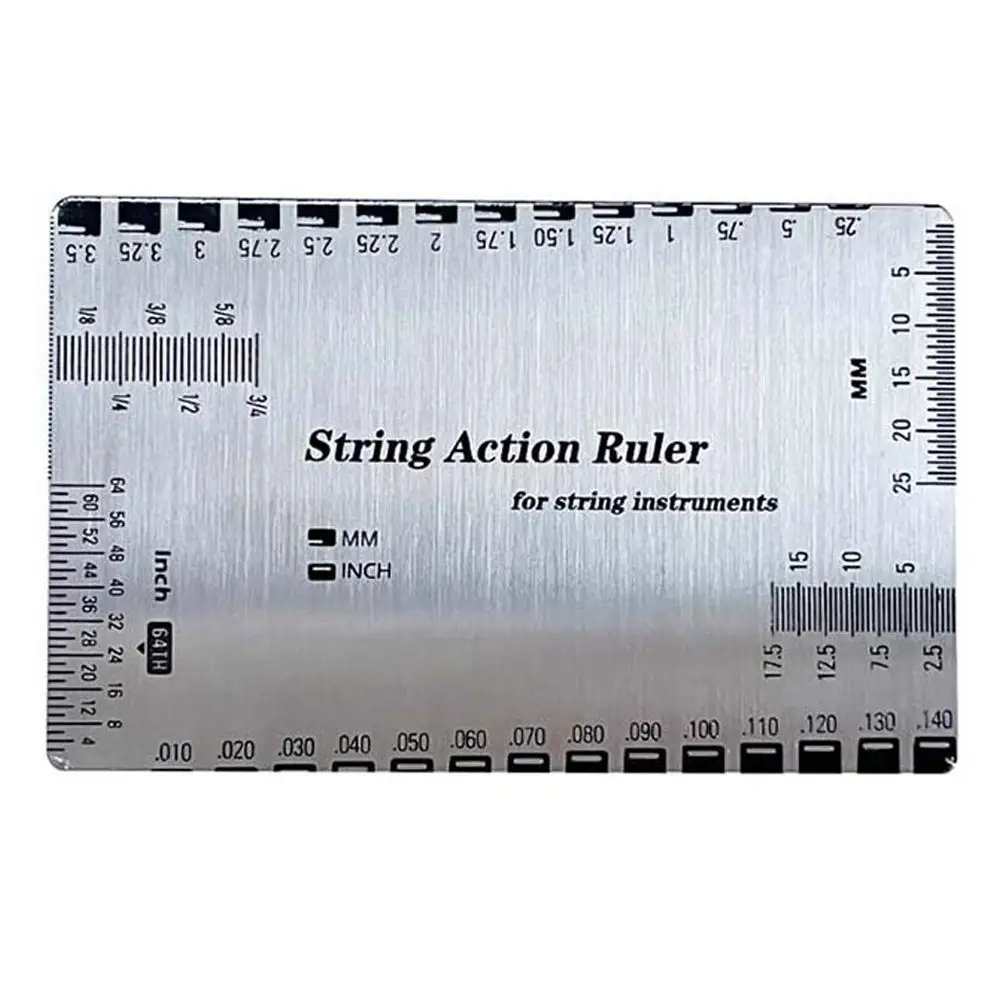 Guitar String Gauge Ruler Action Measure Tool Steel Metric Precision Luthier Fret Height Setup Bass Neck Accessories Repair
Guitar String Gauge Ruler Action Measure Tool Steel Metric Precision Luthier Fret Height Setup Bass Neck Accessories Repair