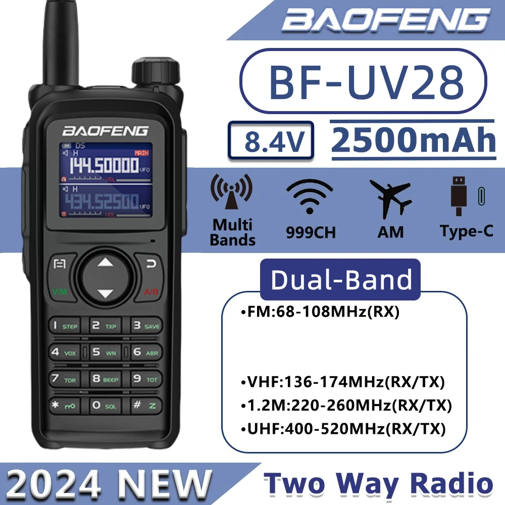 Baofeng UV 28 Ham 999CH Walkie Talkies 5-10km 10 Вт трехдиапазонная двухсторонняя радиостанция с воздушным диапазоном
Baofeng UV 28 Ham 999CH Walkie Talkies 5-10km 10 Вт трехдиапазонная двухсторонняя радиостанция с воздушным диапазоном
