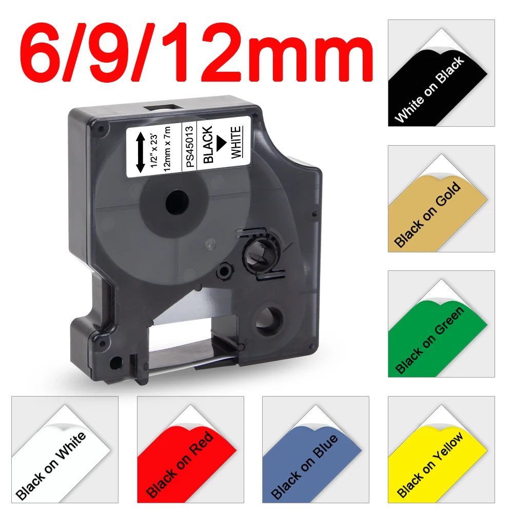 6 / 12 мм Совместимость с Dymo D1 45013 лента 45010 45018 45023 45024 40913 43613 Dymo LabelManager 160 280
6 / 12 мм Совместимость с Dymo D1 45013 лента 45010 45018 45023 45024 40913 43613 Dymo LabelManager 160 280