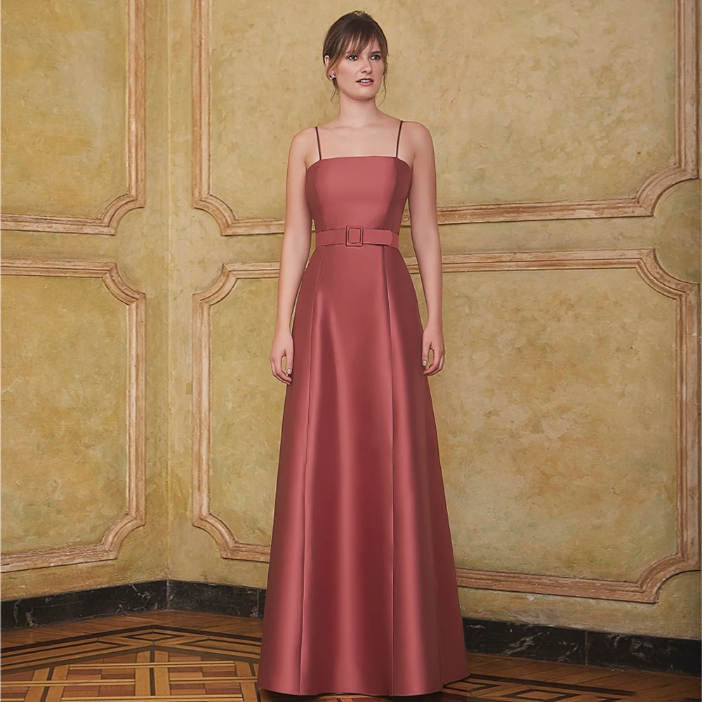 Mother of the Bride Dresses for Weddings Rust Red Satin Evening Dress Long Spaghetti Straps A Line Wedding Guest Gowns Women
Mother of the Bride Dresses for Weddings Rust Red Satin Evening Dress Long Spaghetti Straps A Line Wedding Guest Gowns Women